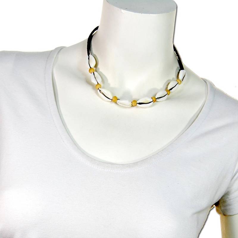 Seestern Sportswear Seestern Halskette Modeschmuck aus Kauri Muscheln & Holzperlen /105 Super Rabatt
