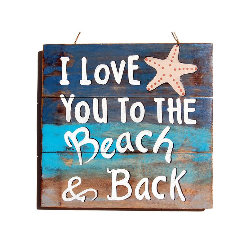 Seestern Sportswear Dekoratives Wand/Tür Schild Love Beach Seestern Strand 30 x 30 cm /2388 Super Rabatt