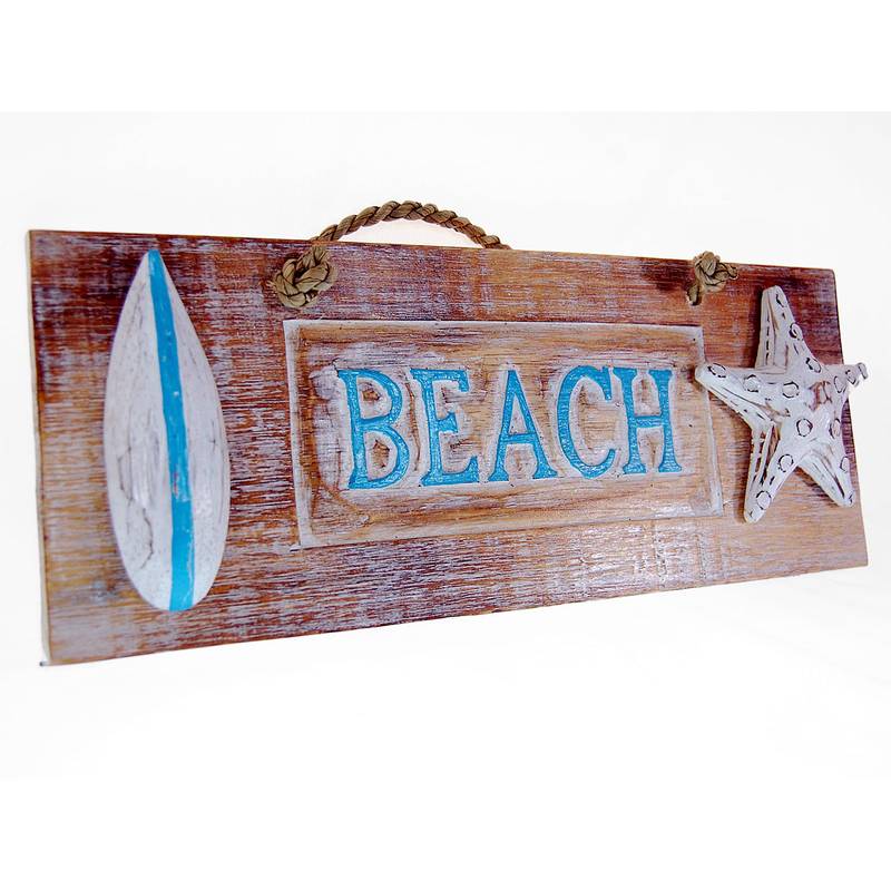 Seestern Sportswear Dekoratives Wand/Tür Schild Seestern Beach Strand Surfboard 35 x 14 cm /1983 Riesige Rabatte