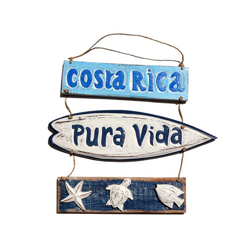 Seestern Sportswear SEESTERN Holzbild Wand Holz Bild 'Costa Rica Pura Vida' Delfin 40 x 33cm /2362 Im Verkauf