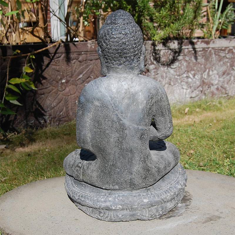 Seestern Sportswear Buddha Garten Statue 43 cm Hindu Asia Deko Figur Steinguss für innen & außen schwarz antik /1885 Angebote