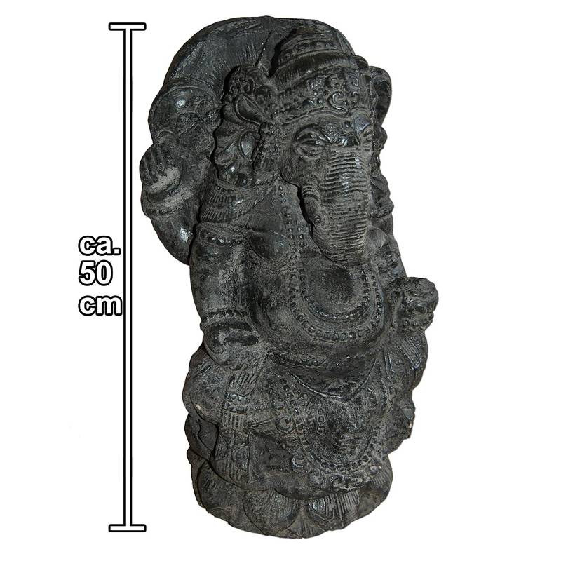 Seestern Sportswear Ganesha Garten Statue 45 cm Hindu Asia Deko Figur Steinguss für innen & außen schwarz antik /1884 Hotsell