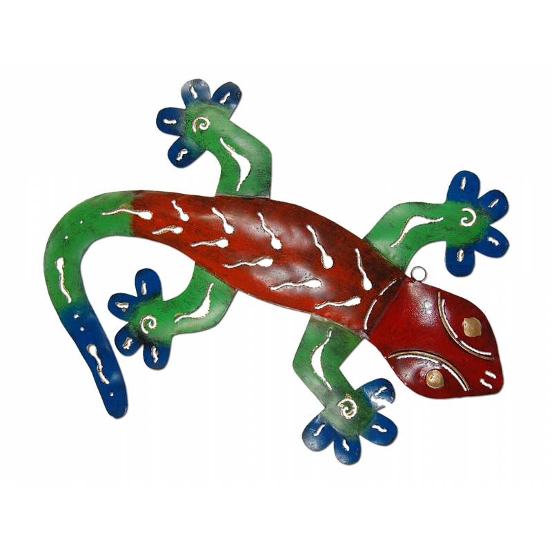 Seestern Sportswear SEESTERN Gecko Metal Wand Deko Verzierung Tropische Hänge Wand Dekoration 60 cm /1690