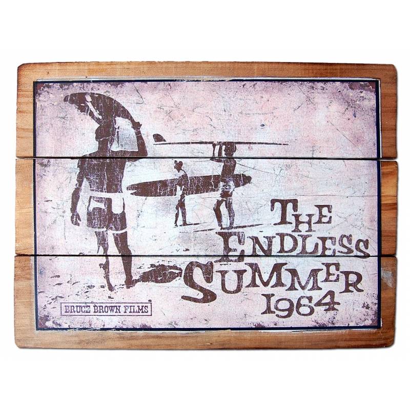 Seestern Sportswear Seestern Deko Holz Wandbild im Vintage Sixties Surf Look 30 x 40 cm Surfing Motiv /1829
