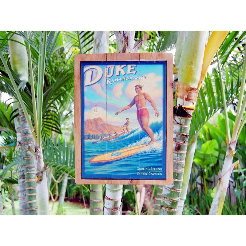 Seestern Sportswear Seestern Deko Holz Wandbild im Vintage Sixties Surf Look 50 x 80 cm Surfing Motiv /1818 Blitzangebot