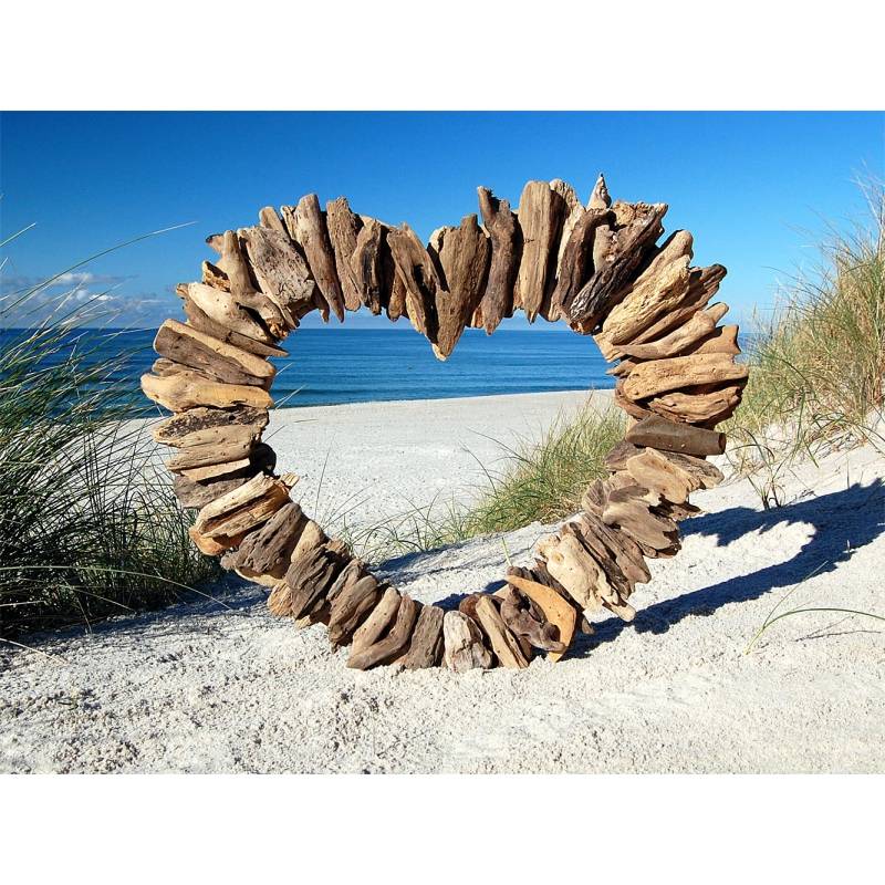 Seestern Sportswear SEESTERN Treibholz Deko mit Herz ( 60 cm ) Motiv Wanddeko Driftwood Holzdeko /1321 Kostenlose Rückgabe