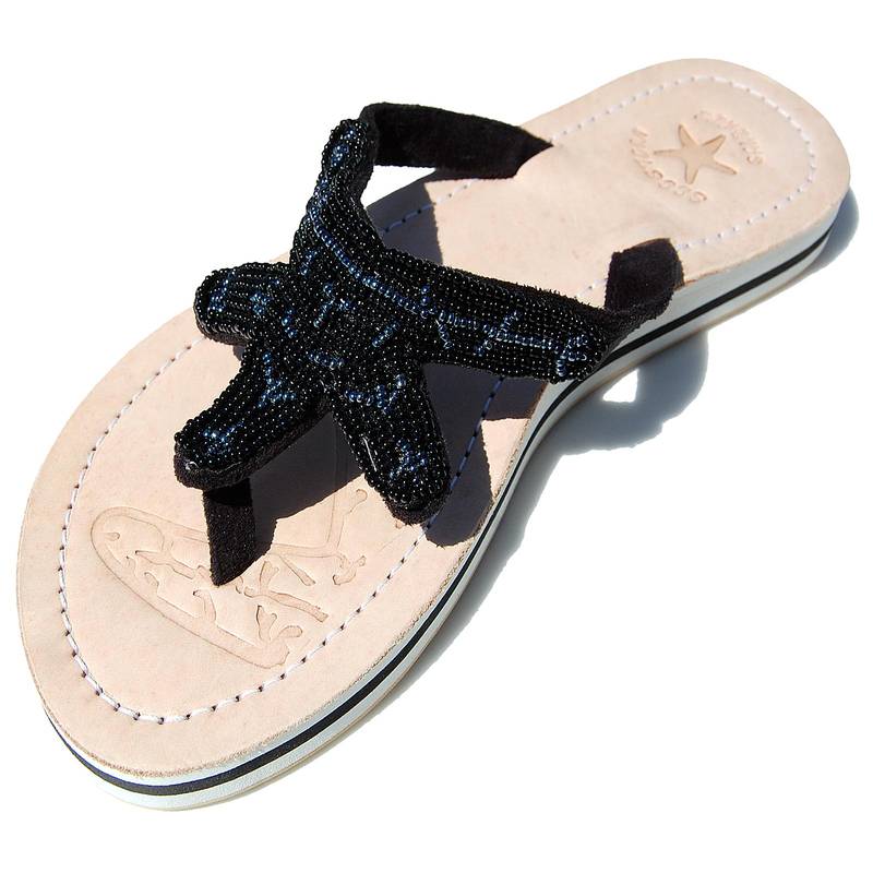 Seestern Sportswear SEESTERN Damen Leder Zehentrenner Zehensandale Zehensteg Sandalen in Größe 36-44 /2120 Black Friday Preise