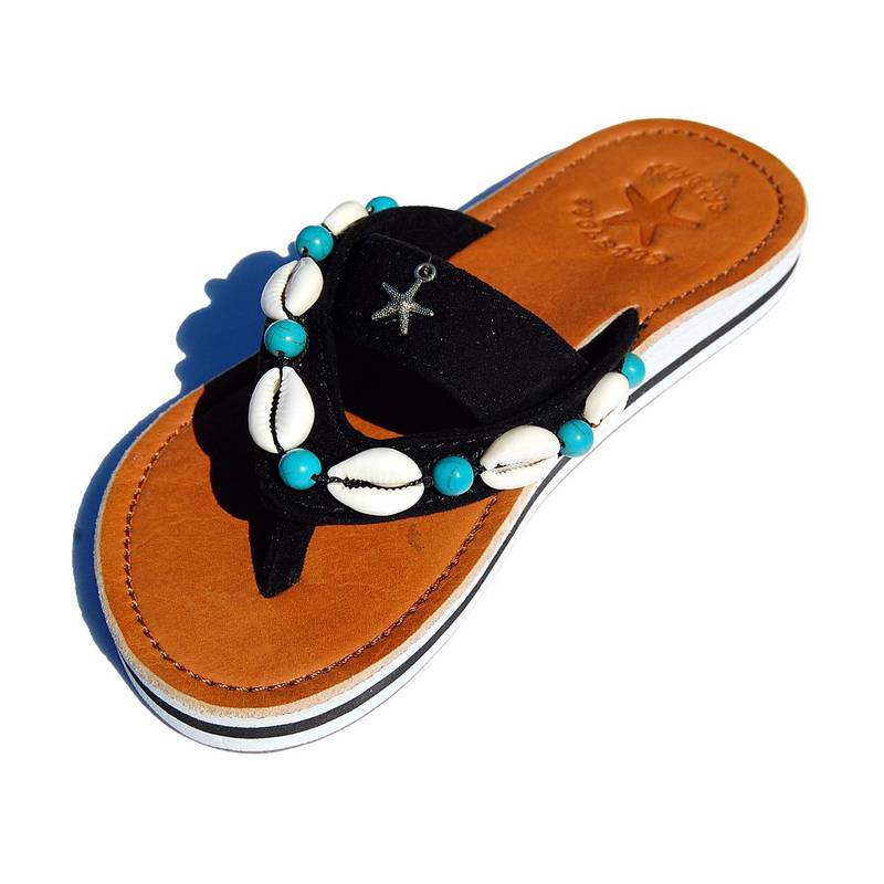 Seestern Sportswear SEESTERN Mädchen Leder Zehentrenner Zehensandale Zehensteg Sandalen in Gr.24-35 /2302 Exklusivangebot