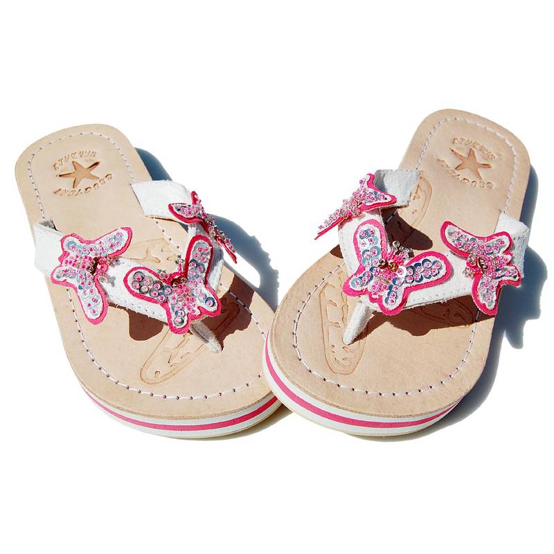 Seestern Sportswear SEESTERN Mädchen Leder Zehentrenner Zehensandale Zehensteg Sandalen in Gr.25-36 /2101 Weihnachtsangebot