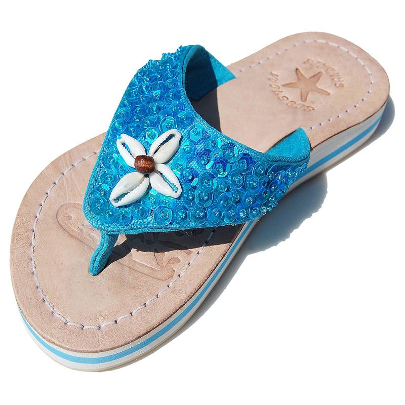 Seestern Sportswear SEESTERN Mädchen Leder Zehentrenner Zehensandale Zehensteg Sandalen in Gr.25-36 /2105 Osterangebot