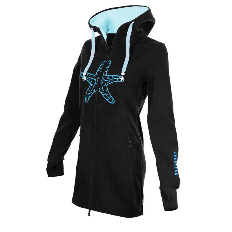 Seestern Sportswear SEESTERN Damen Kapuzen Fleecejacke 2WegeZipper Fleecemantel Fleece Sweatj.XS-4XL /1626.bk_ib Super Sparpreis