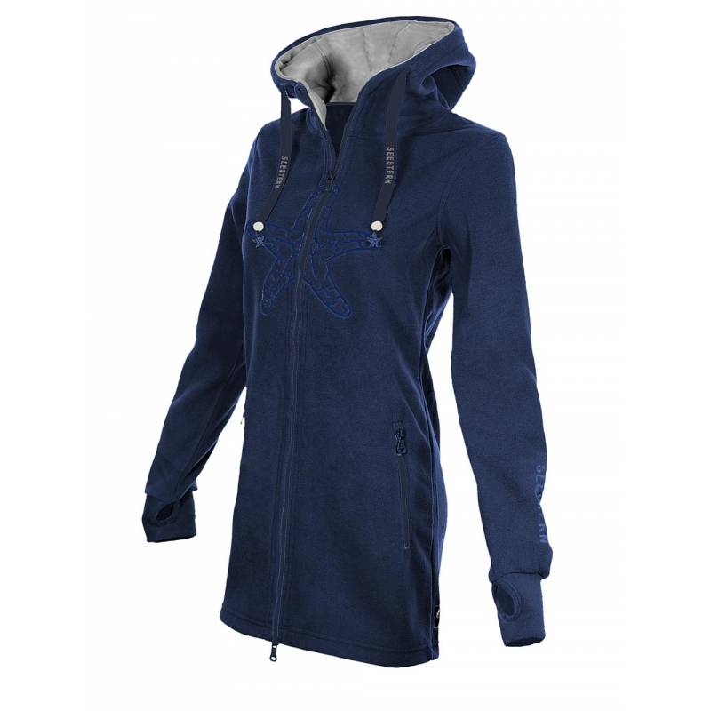 Seestern Sportswear SEESTERN Damen Kapuzen Fleecejacke 2WegeZipper Fleecemantel Fleece Sweatj.XS-4XL /2126.nv Neueste Stile