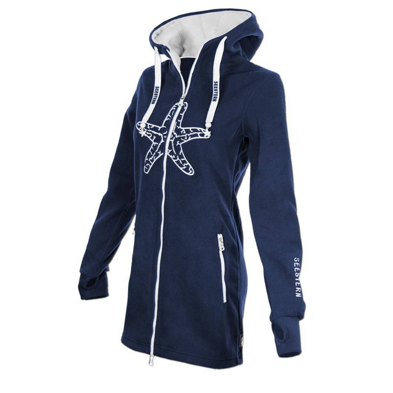 Seestern Sportswear SEESTERN Damen Kapuzen Fleecejacke 2WegeZipper Fleecemantel Fleece Sweatj.XS-4XL /2126.nv_wt Letzter Tag