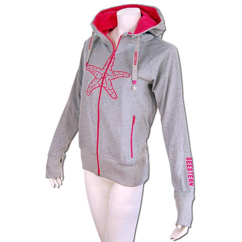 Seestern Sportswear SEESTERN Damen Kapuzen Sweat Shirt Jacke Pullover Zip Hoody Sweater Gr.XS-3XL Bis zu 60% Rabatt