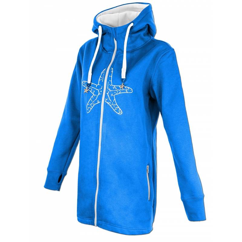 Seestern Sportswear SEESTERN Damen Lange Kapuzen Sweat Shirt Jacke Pullover Zip Hoody Sweater Gr.S-3XL /2029 Nur noch ein Tag übrig