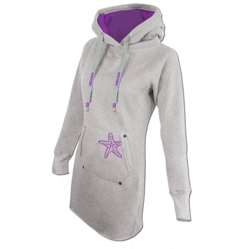 Seestern Sportswear SEESTERN Damen Langes Kapuzen Sweat Shirt Pullover Hoody Sweater Gr.XS-3XL /1525.gy Begrenzt auf 3 Tage