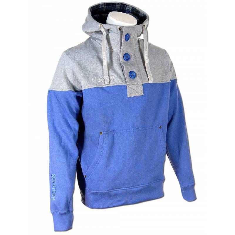 Seestern Sportswear SEESTERN Herren Kapuzen Sweatshirt Pullover m.Knopfleiste Jumper Sweater GrS-XXL /1641 Black Friday Preise