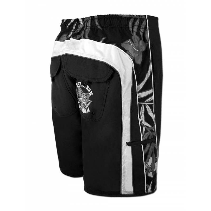 Seestern Sportswear SEESTERN Herren Boardshorts Badeshorts mit Gummizug hinten& Eingrifftaschen S-3XL mittellang 47-49cm /1843 Jubiläumsangebot