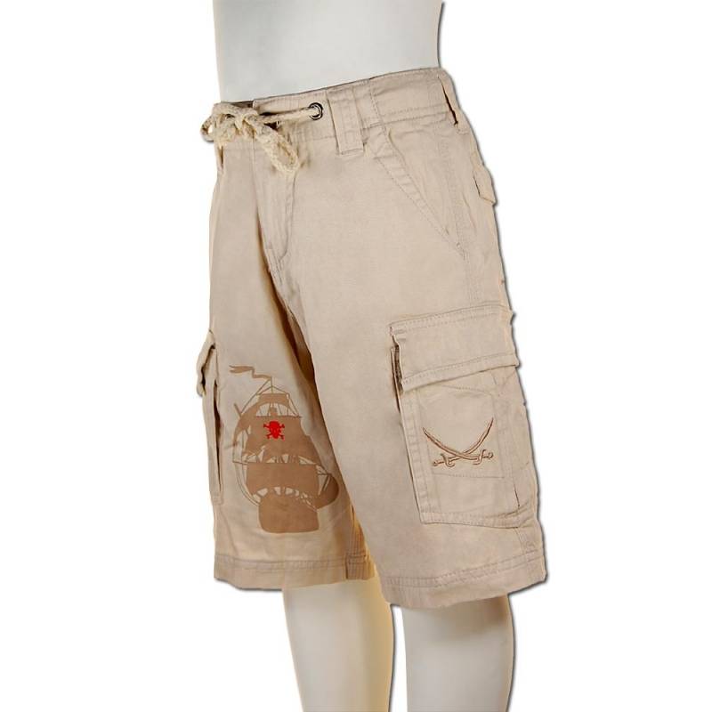 Seestern Sportswear SEESTERN Kinder Piraten Walkshorts Cargo Shorts Bermuda Kurze Hose Creme & Olive Riesige Ersparnisse