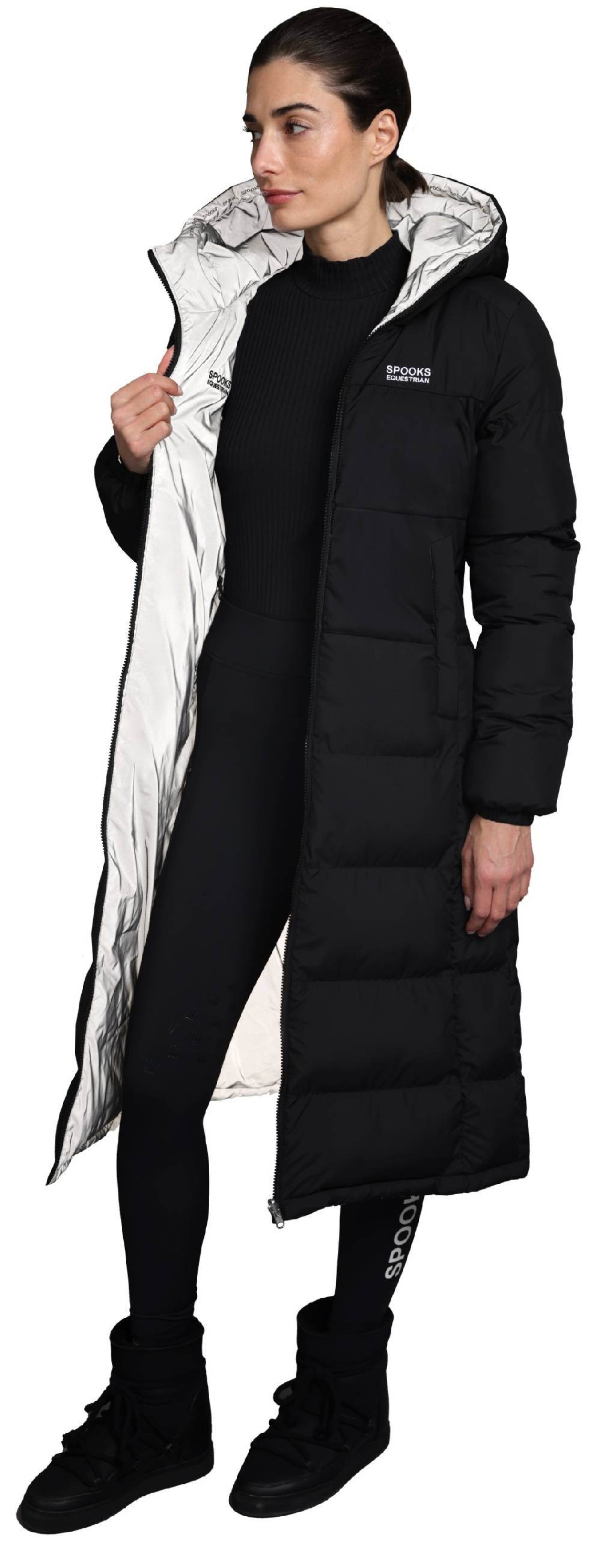 Spooks Lanah Reversible Long Coat Reflective Saisonschlussverkauf