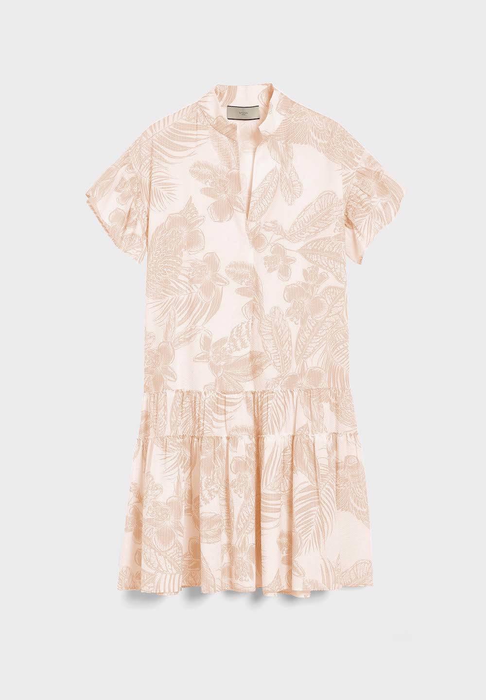 Spoon Golf Printed Cotton Flared Hem Dress with V-Neck Weihnachtsangebot