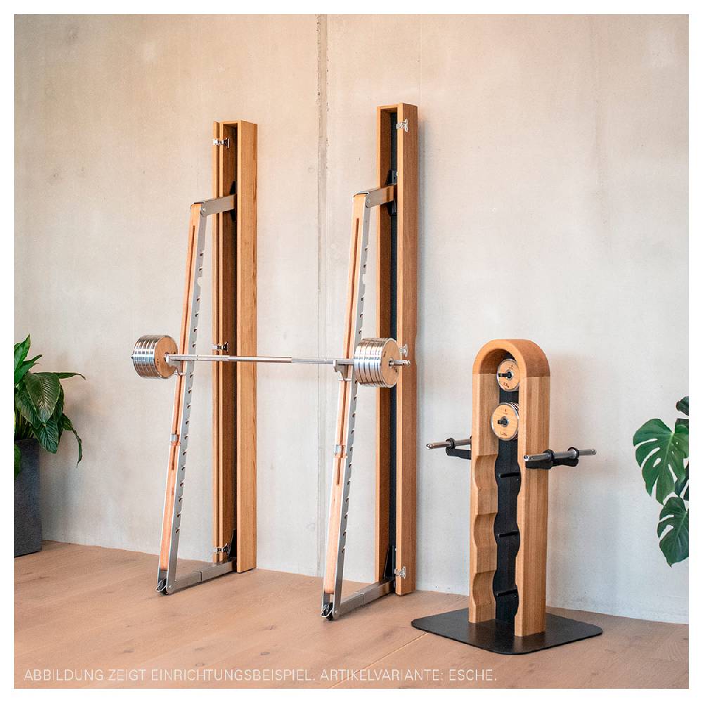 Sport Tec NOHRD SquatRack ausklappbare Hantelablage Eiche Club-Sport Riesige Ersparnisse