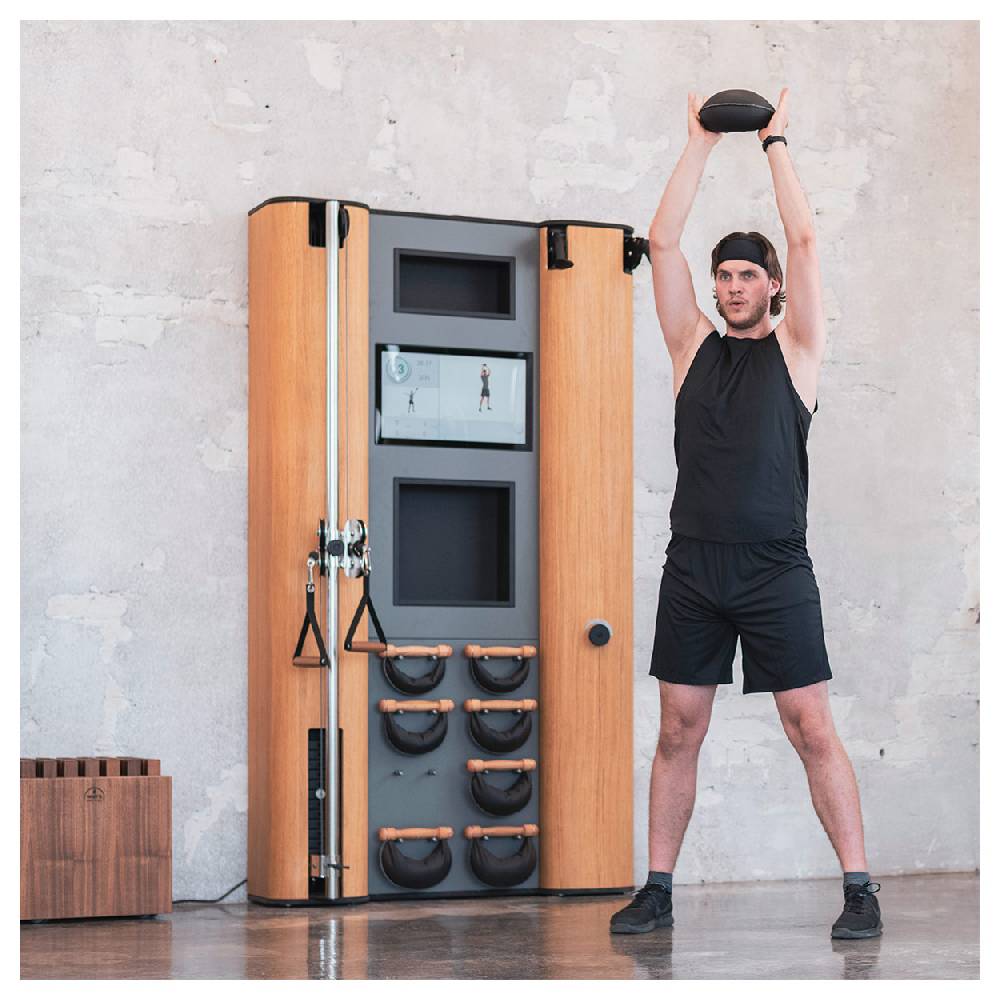 Sport Tec NOHRD Wall Compact, Seilzug, Skitrainer, 8 Swing Hanteln, Eiche Begrenzte Freigabe