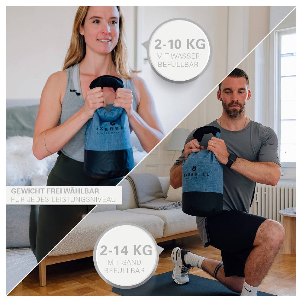 Sport Tec Exerbell faltbare Kettlebell, befüllbar bis 14 kg Fabrikverkauf