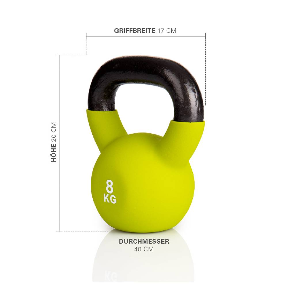 Sport Tec Kettlebell, 8 kg, grün Kostenloser Versand