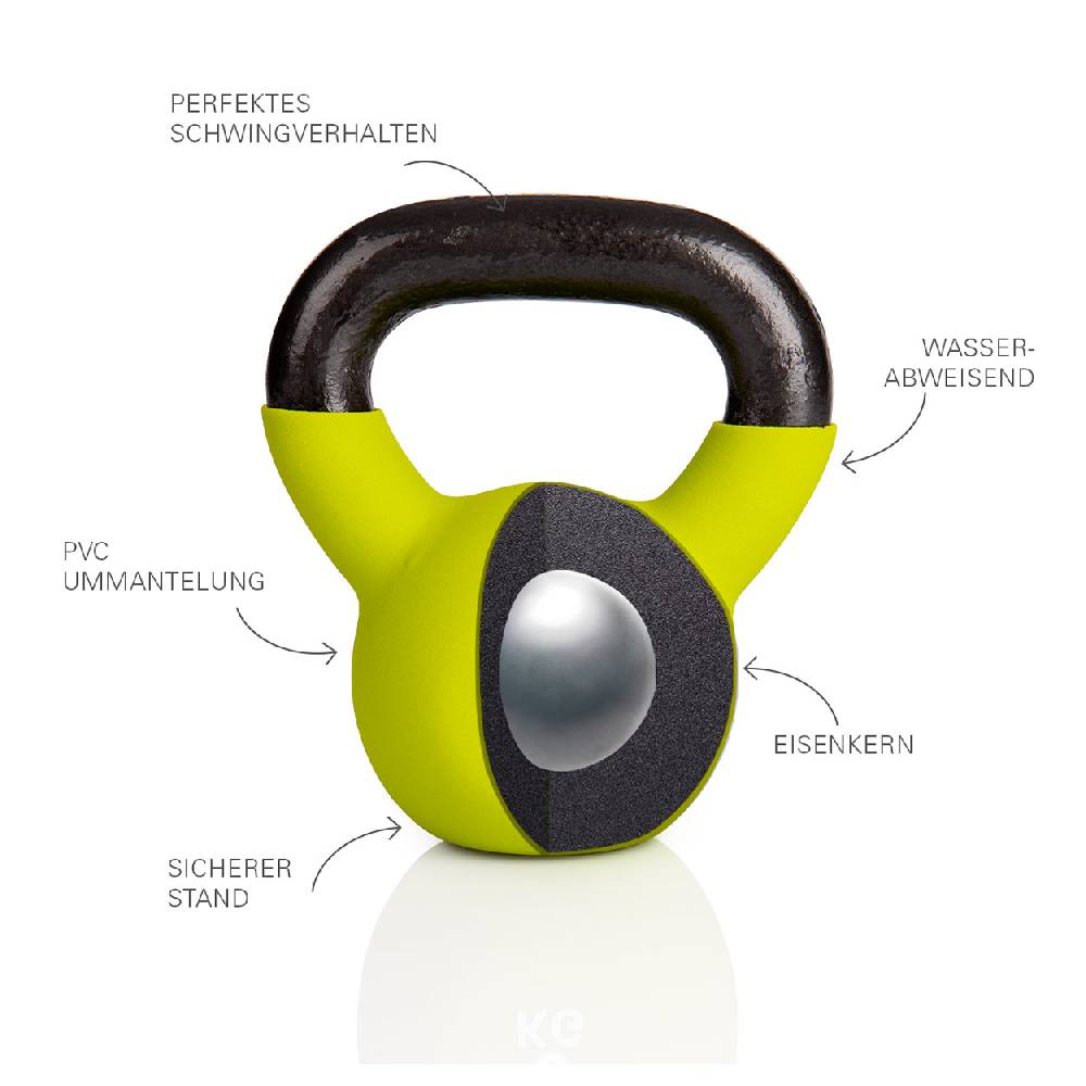 Sport Tec Kettlebell, 8 kg, grün Kostenloser Versand