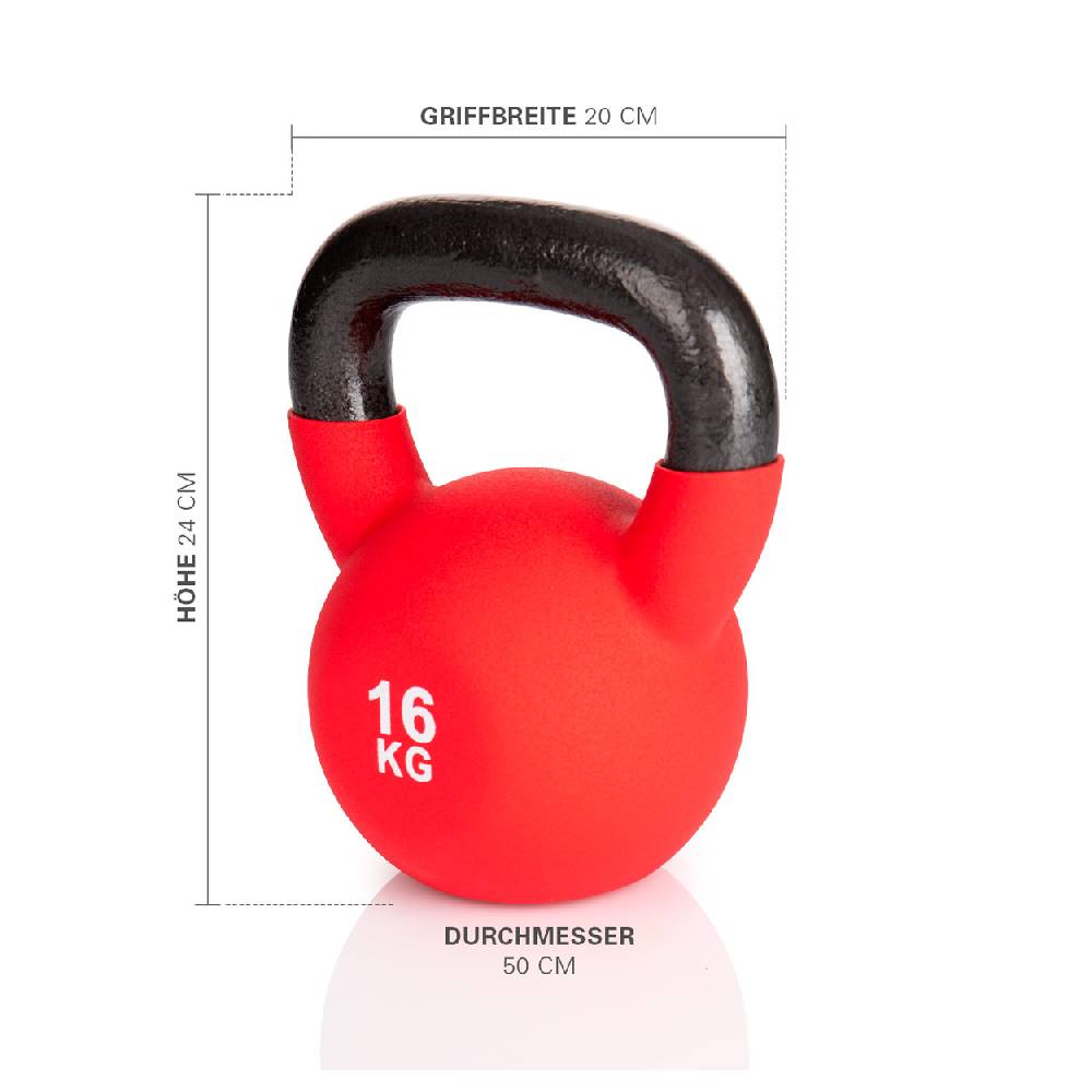 Sport Tec Kettlebell, 16 kg, rot Fabrikpreis