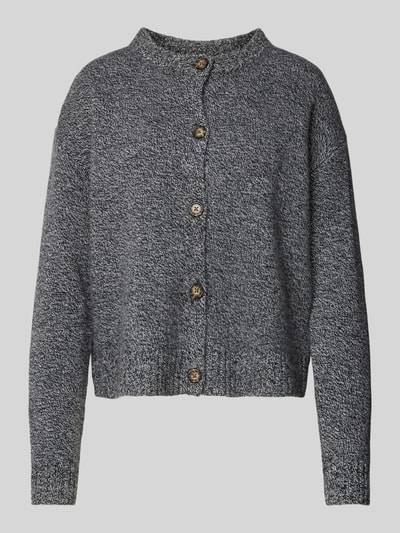 Peek & Cloppenburg Christian Berg WomanStrickjacke aus Wolle mit Rundhalsausschnitt in anthrazit melange Cyber Monday