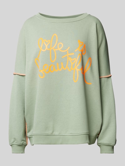 Peek & Cloppenburg miss goodlifeSweatshirt mit Label-Print Modell 'Life ist beautif' in mint Lagerräumung