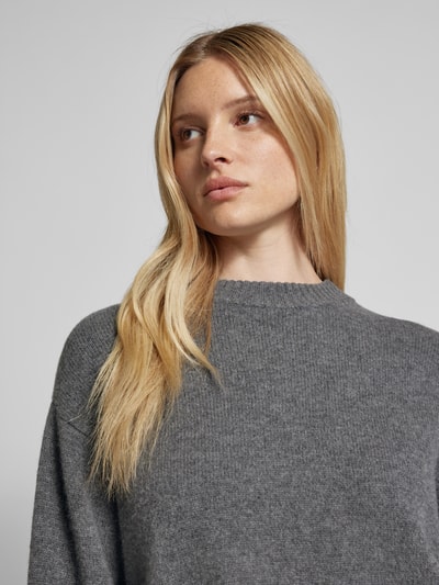 Peek & Cloppenburg Jake*s CasualStrickpullover mit gerippten Abschlüssen in dunkelgrau melange Neueste Mode