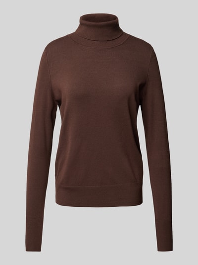 Peek & Cloppenburg Christian Berg WomanStrickpullover mit gerippten Abschlüssen in dunkelbraun Saisonale Angebote