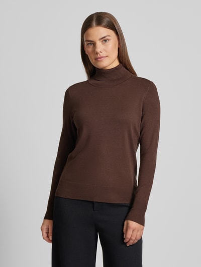 Peek & Cloppenburg Christian Berg WomanStrickpullover mit gerippten Abschlüssen in dunkelbraun Saisonale Angebote