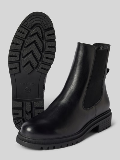 Peek & Cloppenburg TamarisStiefeletten aus Leder mit elastischen Einsätzen in black Nur für heute