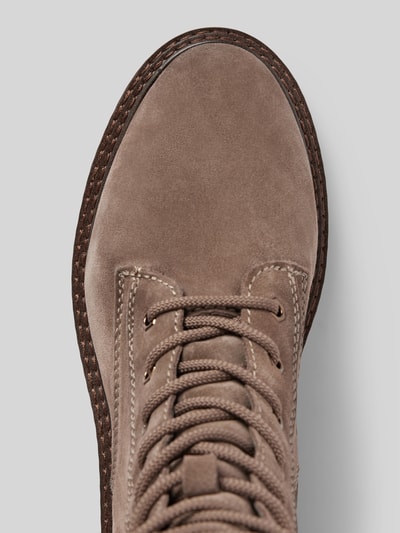 Peek & Cloppenburg TamarisSchnürboots aus Leder mit Ziernähten in mittelbraun Vierteljährliche Förderung