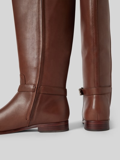 Peek & Cloppenburg Lauren Ralph LaurenLederstiefel mit Label-Applikation Modell 'BROOKE' in dunkelbraun Kostenloser Versand international