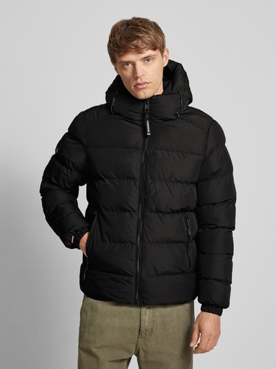 Peek & Cloppenburg SuperdrySteppjacke mit Reißverschlusstaschen in black Limitierter Zeitrabatt