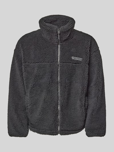 Peek & Cloppenburg REVIEWFleecejacke mit Label-Detail in black Großer Ausverkauf