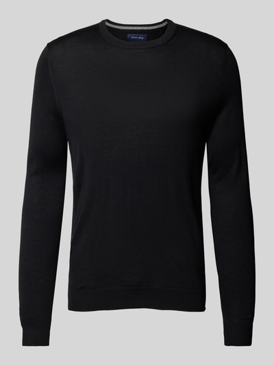 Peek & Cloppenburg Christian Berg MenStrickpullover mit Rundhalsausschnitt in black Osterangebot