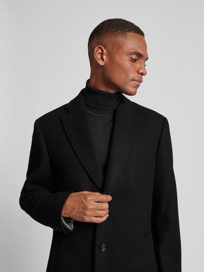 Peek & Cloppenburg Christian Berg MenMantel mit Leistentaschen in black Heißer Verkauf