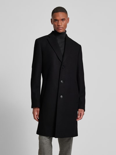 Peek & Cloppenburg Christian Berg MenMantel mit Leistentaschen in black Heißer Verkauf