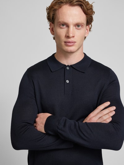 Peek & Cloppenburg Christian Berg MenSlim Fit Strickpullover mit Polokragen in marine Neueste Mode
