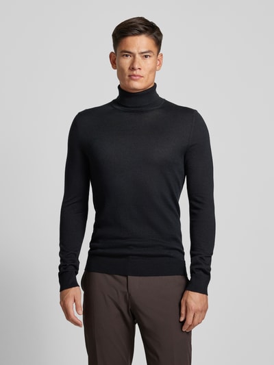 Peek & Cloppenburg Christian Berg MenStrickpullover mit Rollkragen in black Große Rabatte