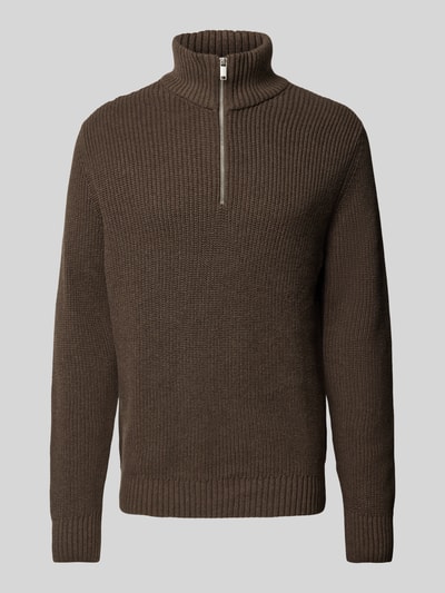 Peek & Cloppenburg MCNEALTroyer mit gerippten Abschlüssen in dunkelbraun melange JETZT KAUFEN
