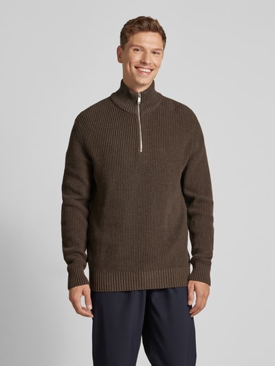 Peek & Cloppenburg MCNEALTroyer mit gerippten Abschlüssen in dunkelbraun melange JETZT KAUFEN