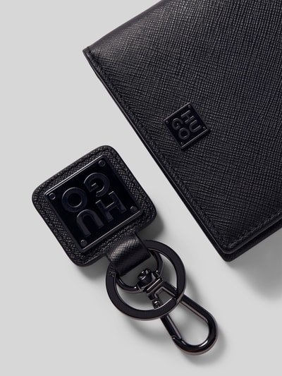 Peek & Cloppenburg HUGOSchlüsselanhänger aus Leder mit Label-Applikationen in black Letzter Tag
