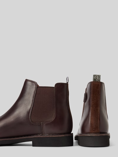 Peek & Cloppenburg Polo Ralph LaurenChelsea Boots aus Leder mit Label-Detail Modell 'TALAN' in dunkelbraun Exklusivangebot